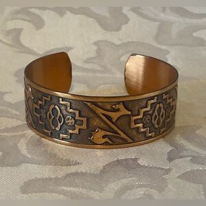Vintage Southwestern Genuine Copper Bracelet, Gorgeous !